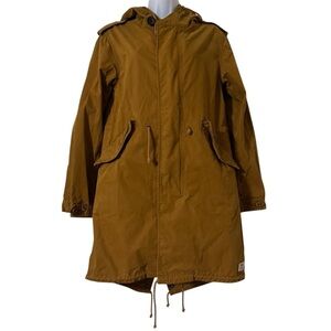 Aritzia TNA Military Style Utility Jacket with Hood Tan Sz XS Outdoor Gorpcore
